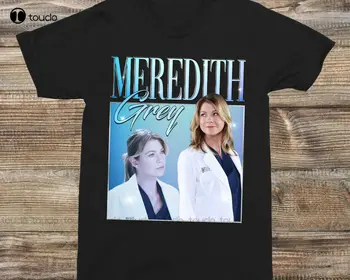 Meredith Grey Siv JE Anatomija Ellen Pompeo 90. Letnik Majica s kratkimi rokavi Ženske Majice Cotton Tee Majice S-5Xl Unisex
