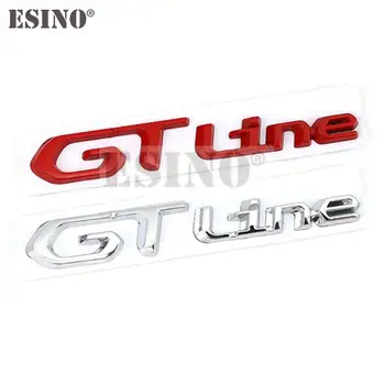 Avto Styling GT Line 3D Kovinski Chrome Cinkove Zlitine Emblem Avto Značko Telo Fender Lepilo Simbol za Peugeot GT RCZ 308 508 3008 5008