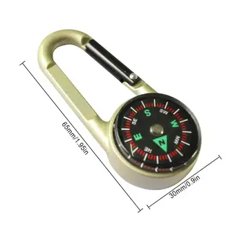 Prenosen Termometer, Kompas Carabiner Kompaktno Kovinsko Prostem Kompas Keychain dvostranski Plezanje Visi Sponke Kavelj