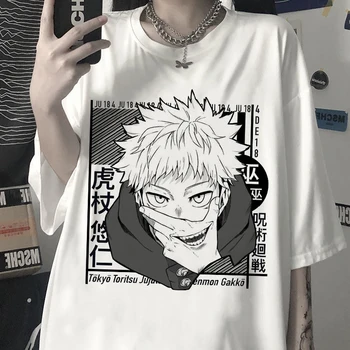 2021 Japonski Anime Tshirt Manga Jujutsu Kaisen Ženske T Shirt gojo satoru Vrhovi Yuji Itadori Grafični Tees Kul T-shirt Ženski 90.