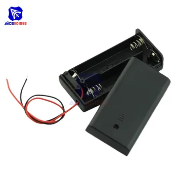 Diymore 2x1.5V AA Baterije Imetnik Plastična Škatla s pokrovom Stikalo Za vklop/Izklop & Kabel Vodila za Arduino