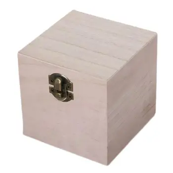 Čudovit Kvadratnih Oblikovane Lesene Vintage Nakit Škatla za Shranjevanje za Majhne Predmete