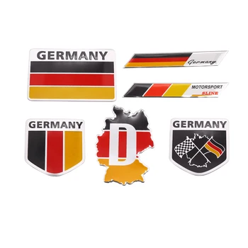 1PCS Kovinski 3D Nemčiji, nemško Zastavo Značko Emblem Nemški Avto Nalepke Nalepke Mreža Odbijača Okno Telo Dekoracijo za Benz VW Audi