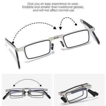 Zložljivi Obravnavi Očala Z Ohišjem, Ki Je Ženske Moški Očala Zložljiva Bralec Očala Presbyopia Anti Modra Svetloba Očala Oculos De Grau