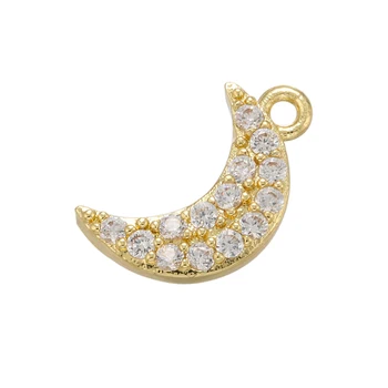 ZHUKOU zlata/srebrna barva lune obeski majhni uhani za ženske čare DIY ročno izdelan Nakit izdelavo Ponudbe debelo VD445
