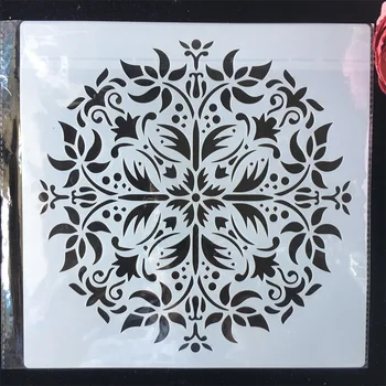 12*12 Big Mandala Kvadratnih Cvet DIY Layering Matrice Slikarstvo Album Kolorit Reliefi Album Dekorativni Predlogo