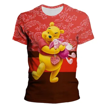 2021 novo 3D tiskanje Harajuku poletje priložnostne ženske T-shirt Ulzzang ulične Kawai Winnie the Pooh natisni Disney T-shirt