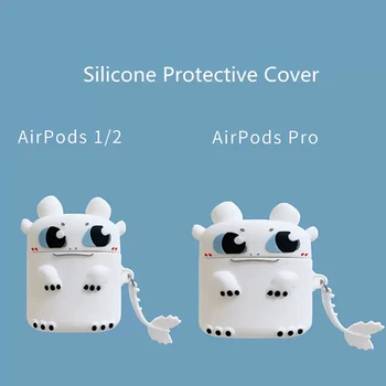 3D Srčkan Risanka Prašiča, Krava, Raca Zmaj Fury Bluetooth Slušalke Mehki Silikonski Zaščitni ovitek Za Apple Airpods 123 Pro Polje Primeru