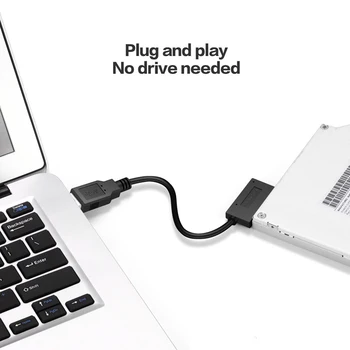 0.35 m USB Adapter CD, DVD Rom, SATA, USB 2.0 6P 7P Kabel Pretvornik Zunanji Optični Drive13 Pin Adapter Za Notebook Laptop
