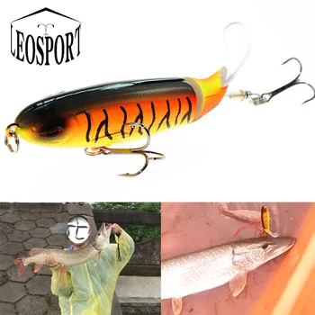 LEOSPORT Whopper Popper 9 cm 13g Topwater Fishing Lure Umetne Trdi Vabe 3D Oči Plopper Mehko Vrtečim Repom Ribištvu Tackle
