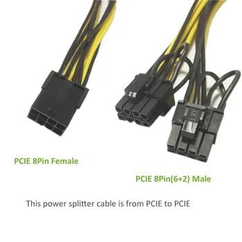 ULT-Najboljši Kabel PCI-E PCIE 8P Ženski 2 Vrata Dvojno 8pin 6P+2P Moški GPU Grafike, Video Kartice, Napajanje Riser Rudarstvo Kabel Cabo