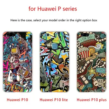 Mehke Silikonske Primeru grafiti ozadje Za Huawei P50 P40 P30 P20 Pro Lite E P Samrt Z 2019 2020 Senior