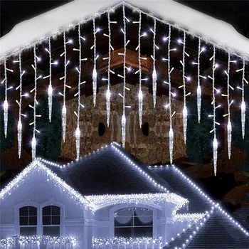 Garland LED Zavese Festoon Led Luči Venci Božič Luči, Božični Okraski 2021 Niz Luči Novo Leto Ulica Garland