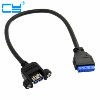 USB 3.0 ena Vrata Ženskega Vijačni Nastavek Tip, da Naravnost & Navzgor pod Kotom Motherboard 20pin 20 pin Header Kabla 25 cm/0,25 M