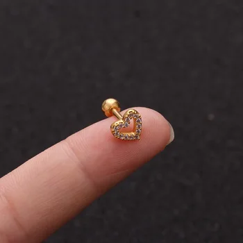 1Piece Nerjaveče Jeklo 1,2 mm Varnostni Pin Piercing Stud Uhani za Ženske 2021 Nakit Srce Luna Star Cvet Uhani za Najstnike