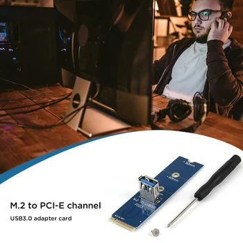 Nov Prihod NGFF M. 2 USB 3.0 Port PCI-E Adapter Širitev Pretvornik 5Gbps Hitrost Podatkov (GPU Riser vmesniško Kartico za BTC Rudarstvo