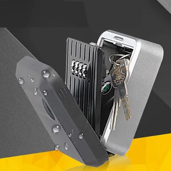 Stenske Tipko, Sef, Mini Shranjevanje Keybox Ključ za Shranjevanje Lock Box s 4-Mestno Kombinacijo Nepremočljiv Pokrov Za Uporabo na Prostem