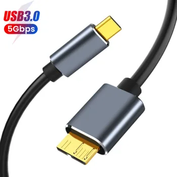 Nov USB C Mikro B 3.0 Kabel 5Gbps 3A Hitro Sinhronizacijo Podatkov Kabel Za Macbook Trdi Disk HDD SSD Primeru USB Tip C Mikro B Kabel