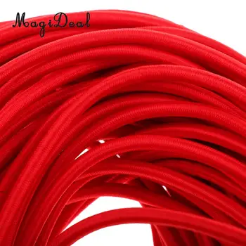 MagiDeal 6 mm Rdeča Težka Bungee Elastično Vrv Šok Kabel Tie Down Kajak Kamp Čolnarjenje Prikolice Ponjav Karavana Krošnjami DIY