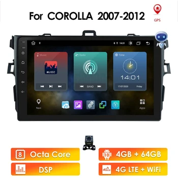 2G+32 G 2.5 D 2 Zaslon din Android 10 4G NETO Avto Radio Multimedijski Predvajalnik Videa, za Toyota Corolla 2007-2011 WiFi, BT CAM-V USB DTV