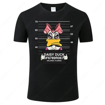 Smešno, Donald Duck Dekle Daisy Raca majica s kratkimi rokavi Moški Ženske T-shirt Natisniti Tee Poletje Moda Bombaž Kul Zgoraj Tee Oblačila J122