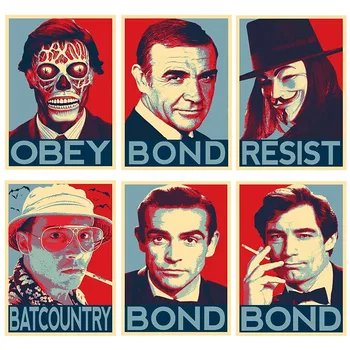 James Bond 007 Platno Slikarstvo Plakatov in Fotografij Stenskih slikah, Dekoracijo za Dom Dekor Cuadros Lienzos Cuadros Dekoracijo