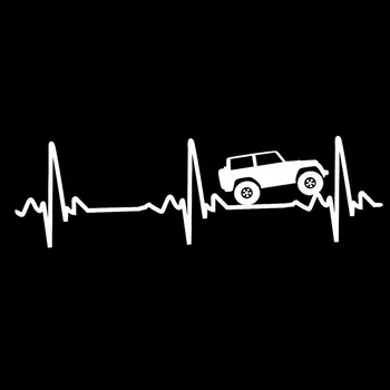 20.32x6.35 cm Srčni utrip, EKG za Jeep Wrangler - Nalepka / Nalepke za Avto, Tovornjak, Laptop 4x4 #0141