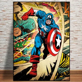 Marvel Znakov Plakat Umetnosti Spideman Black Widow Iron Man Tiska za Pop Wall Art Platno Slikarstvo za Dnevni Sobi Doma Dekor
