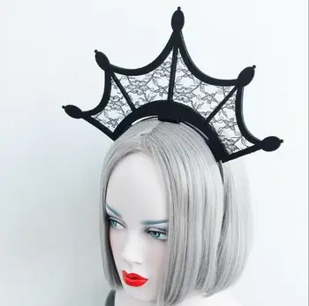Nov prihod žensk Črne čipke krono hairbands stranka dekle je lepo elegantno glavo lepo pribor za lase
