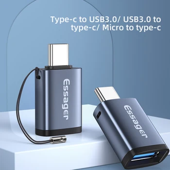 Essager USB 3.0 Tip-C OTG Tip C USB, C Moški Na USB Ženski Pretvornik Za Macbook Xiaomi Samsung S20 USBC OTG Priključek
