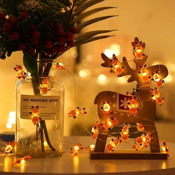 Božiček Božič Niz LED Luči Pravljice Luči Garland Božič Dom Okraski Stranka Svetilko, Baterijski Pogon Počitnice Razsvetljavo