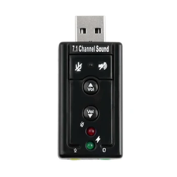 20Pcs Zunanje Mini USB 2.0 3D Virtualni 480Mbps 7.1 Channel Audio Sound Card Adapter za Prenosni RAČUNALNIK Desktop