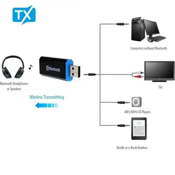 Bluetooth Oddajnik 5.0 Audio Adapter Za TV PC Slušalke 3.5 MM Priključek AUX, USB, Stereo Glasbe Adapter Plug & Play TV sprejemnikov
