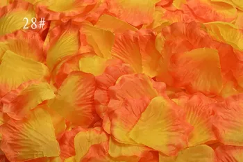5,000 kos 4.5*4.5 cm Gradient Oranžna+Yellow Rose Cvet, Listi, cvetni listi Za svate Počitniški Kraj Dekoracijo Barva-28