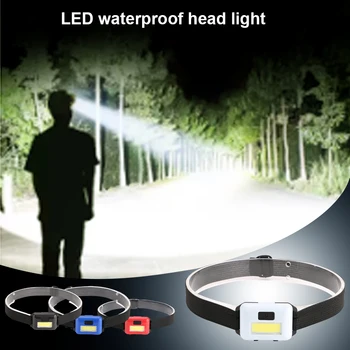 Mini COB LED Žaromet 3 Načini Nepremočljiva Smerniki Glavo Svetilko, Baklo Lanterna Za Zunanjo Kampiranje, Nočni Ribolov