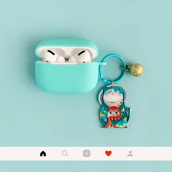 Srčkan Japonski Slog Srečen Mačka Key Ring Dekor Za AirPods Pro 3 Bluetooth Slušalke Silikonski Zaščitni Pokrov Za AirPods Pro Primeru