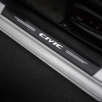 Za Honda Civic 7 8 9 10 2020 2019 2018 2017 - 2001 Avto Styling Logotip Kritje 4Pcs Avto ogljikovih vlaken vrata polico nalepka