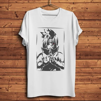 Shinobi ninja Sharingan Smešno Anime majica s kratkimi rokavi Moški Men Bel nov Kratki Rokav Priložnostne Tshirt Unisex Ulične manga Tee