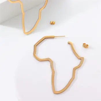 Big Afriki Zemljevid Stud Uhani Za Ženske Votlih Srčkan Afriške Uhani Majhnimi Okraski Tradicionalni Etnični Nakit Darila