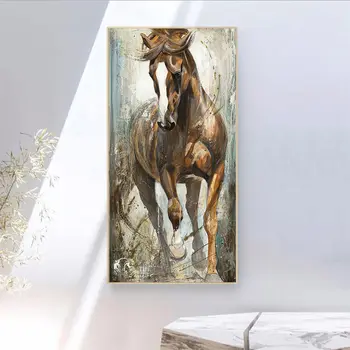 Sodobna Navpično Platno Konj Slikarstvo Cuadros Slike na Steni Platna, Plakati, Tiskanje Fotografij, Umetnosti Doma Dekor