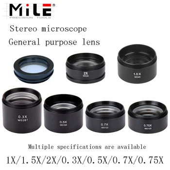 WD30 WD165 WD120 0.3 X 0,5 X 0.7 X 0.75 X 1X 1,5 X 2X Trinocular Stereo Mikroskop Mikroskop Pomožni Cilj Objektiv Barlow Leča