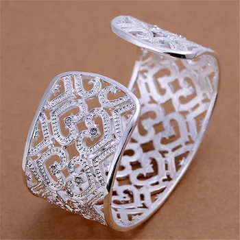 čare lepo preprosta modna srebrna barva elegantne ženske kristalno Bangles zapestnica nakit poročno darilo B166