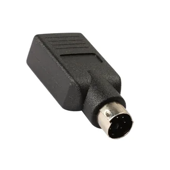 USB za PS2 PS/2 Port Adapter Pretvornik Za Miško Miši, Tipkovnice PC Črna Plug And Play 4 x 1,7 x 1 cm