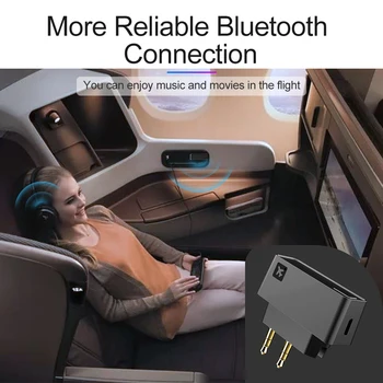 Letalo Bluetooth 5.0 Oddajnik Zložljive Stikalo Priključite Brezžični Let Adapter za Podporo TV PC Igre Z Zložljivo Aux 3,5 mm Vtič