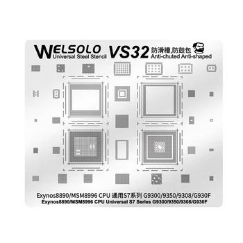 Mehanik VS32 BGA Reballing Šablona za Samsung S7 S7Edge G9300/G9350/G9308/G930F Exynos 8890/MSM8996 CPU RAM WIFI Moč IC, Čip
