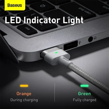 LED luči Za magnetno usb c do magsafe 2 kabel za Polnjenje PD polnilec za Apple MacBook Air Power adapter, kabel 2m Najlon pleteni