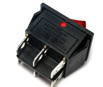 1Pcs KCD4 Rocker Switch Stikalo VKLOP-IZKLOP-ON, 3 Položaj 6 Pin 220V Električne Opreme s Svetlobno Stikalo 16A 250V / 20A 125VA