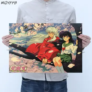 Anime Inuyasha Kraft Papir, Kraft Papir Za Plakat Doma Soba, Spalnica Dekoracijo Sten Slikarstvo Jedro 50.5x35cm