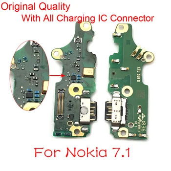 1Pcs Za Nokia 7.1 Za Nokia 7 2018 TA-1095 USB Napajanje Polnjenje Vrata Dock Priključek za Mikrofon Odbor Flex Kabel Zamenjava