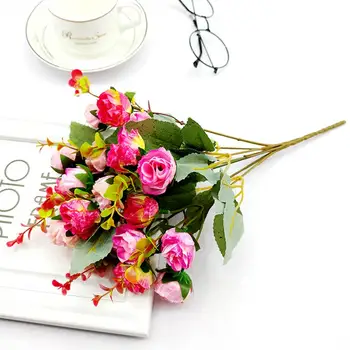Umetne Rože Multi-uporabite Svetle barve, Umetno Svilo Cvet Simulacije Rose Zaslonu za Darila Svile Rose Dekorativne Rože